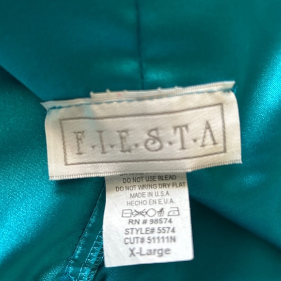 Teal Satin Halter Dress - Picture 5 of 7